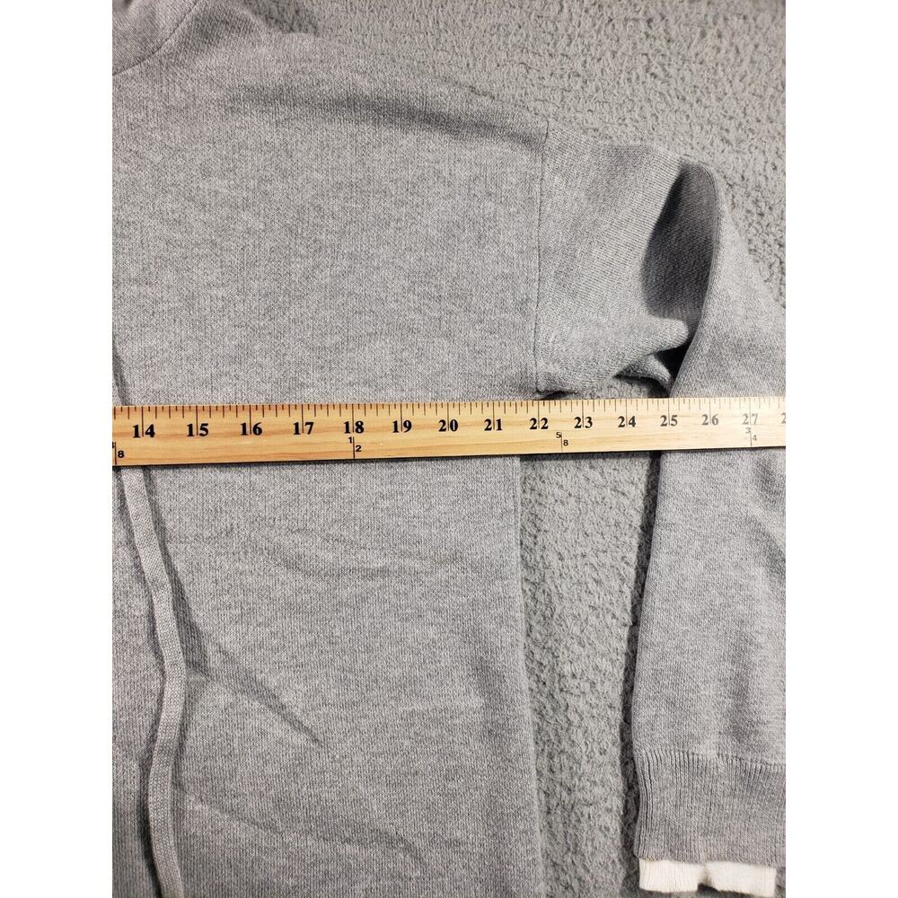 Tahari Hoodie Women's Medium Gray Pullover Cotton Stretch Athleisure Sweatshirt - Picture 4 of 10